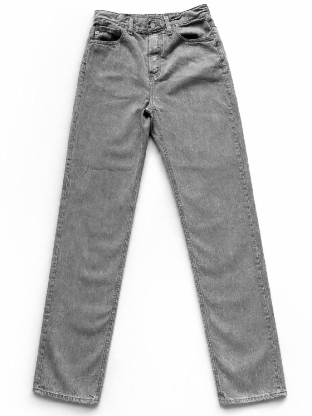 👉 AG Adriano Goldschmied Ezra Jeans 25 Gray Denim Slim Straight High Rise